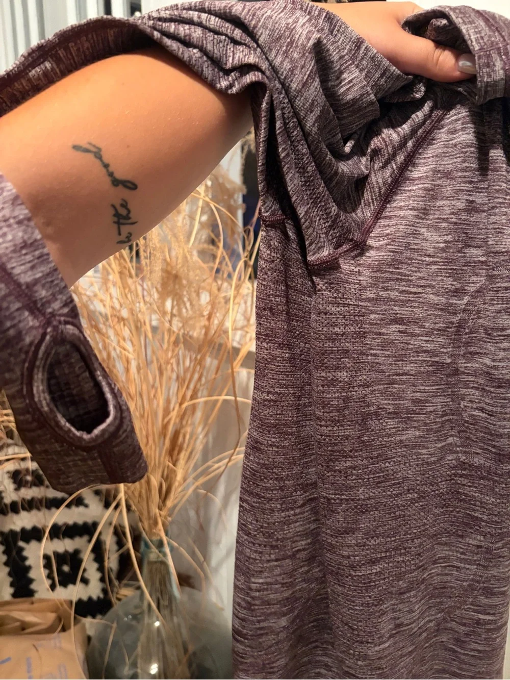 lululemon athletica Heathered Plum Long Sleeve Tee